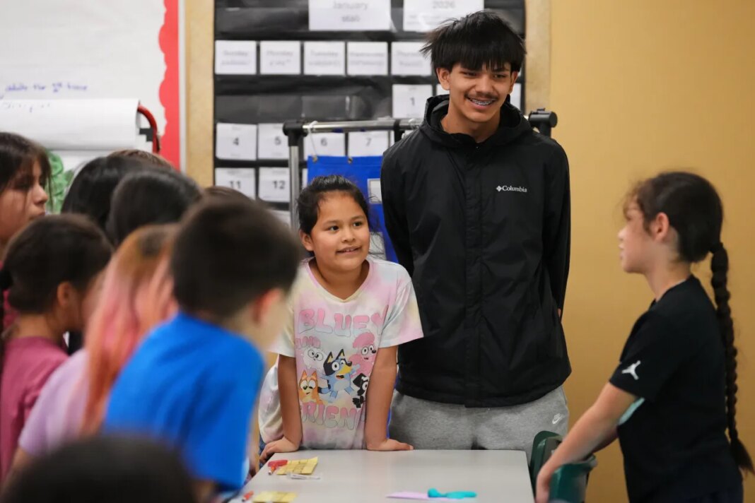 Chief Leschi Schools senior Gerald Dillon, 18, who serves as a teaching assistant through the school
