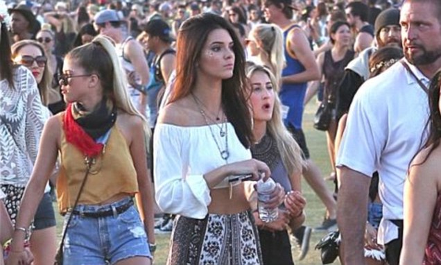 Kendall Jenner gets in touch with her inner hippie at Coachella
