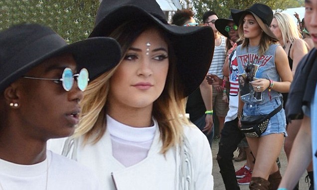 Kylie Jenner swaps suede jacket for lace up brown boots and T-shirt