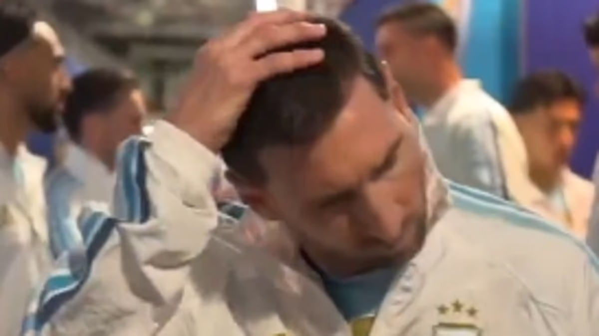 Lionel Messi tells upset Argentina stars to 'relax and forget everything' BEFORE World Cup final defeat by Spain as new footage goes viral - after manager left press conference in tears following 'painful' loss