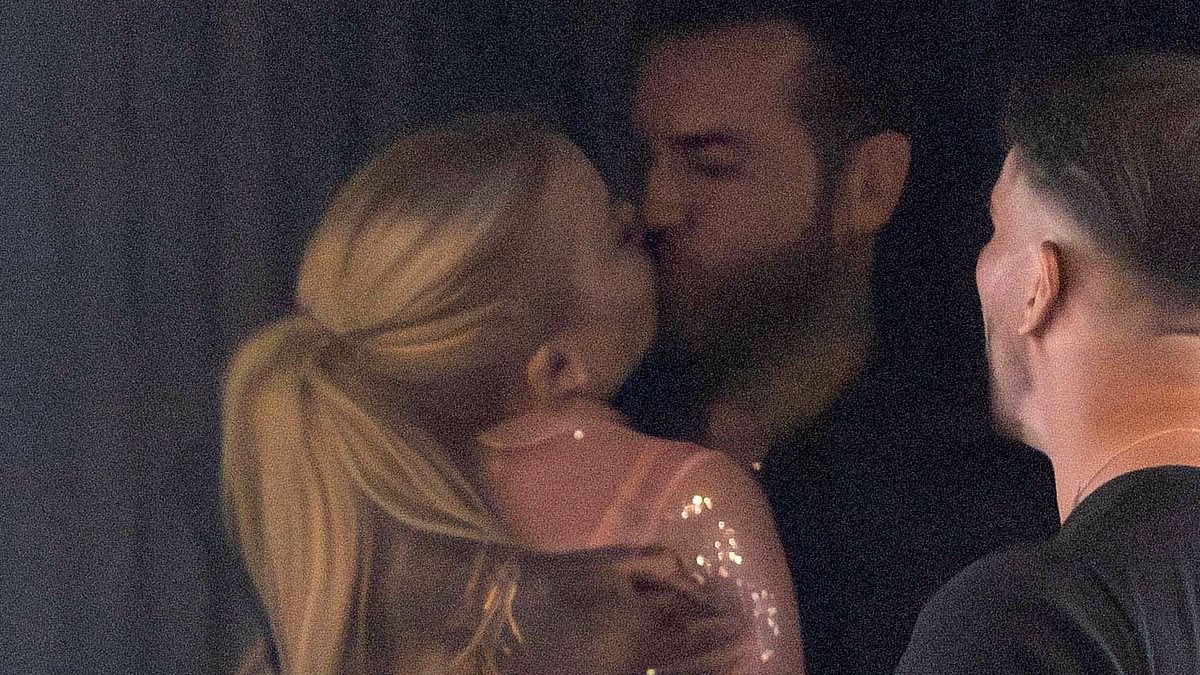 Loved-up Olivia Attwood and Pete Wicks share a steamy smooch as they're seen for the first time since hard-launching their romance