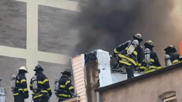 firefighters battling fire in queens ny
