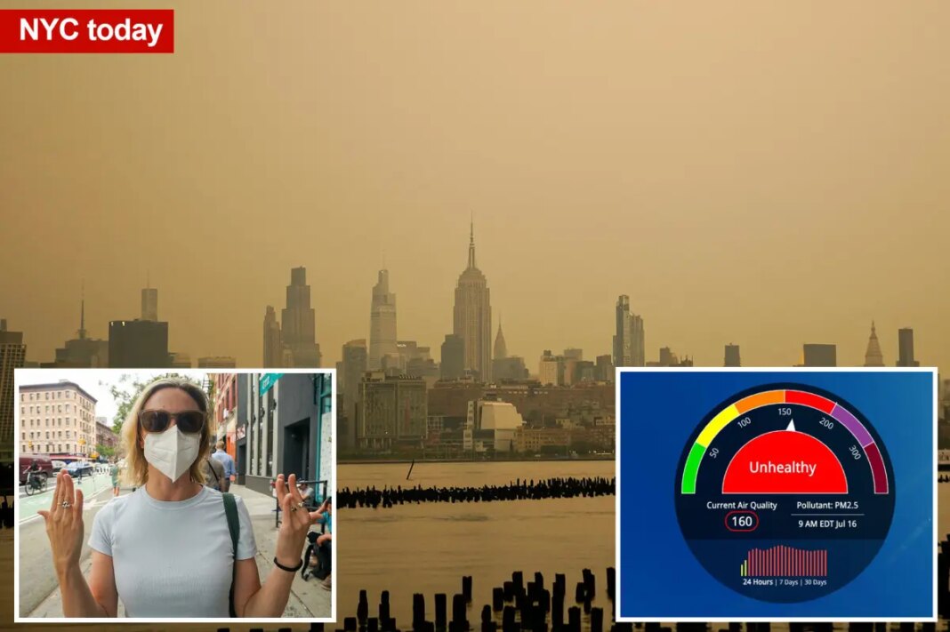New York forecast to have worse-quality air than Delhi as wildfire haze engulfs city