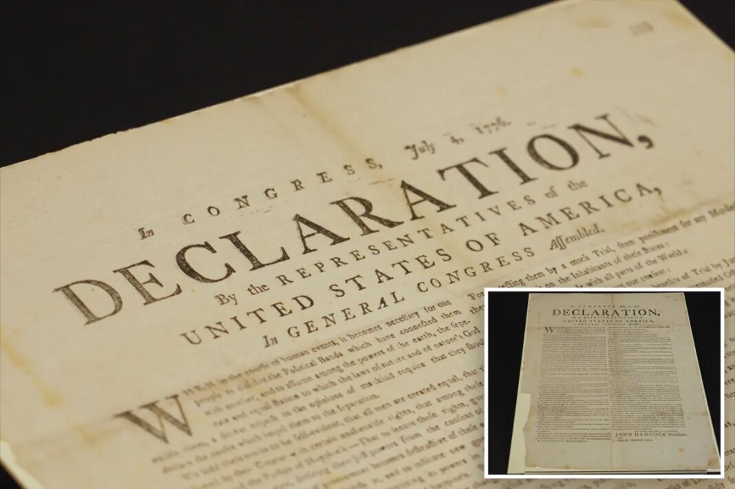 Rare copy of Declaration of Independence found by UK National Archives in papers of captured US ship