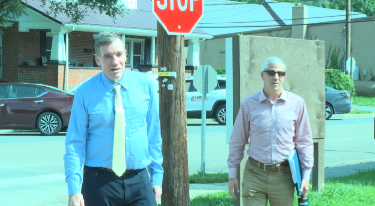Senator Warner Inspects Progress on Creeper Trail Construction
