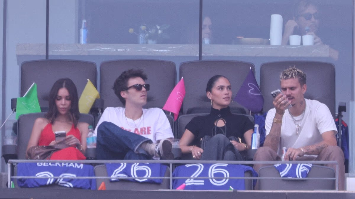 The Beckhams arrive at the World Cup final