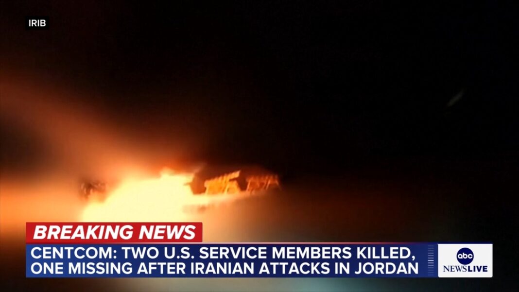 US military says 2 troops are dead and 1 is missing after Iran attacks a base in Jordan