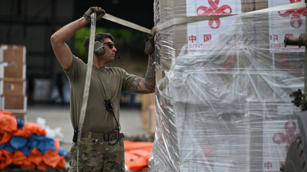 US troops unload China's only known aid flight to earthquake-ravaged Venezuela as Americans surge relief
