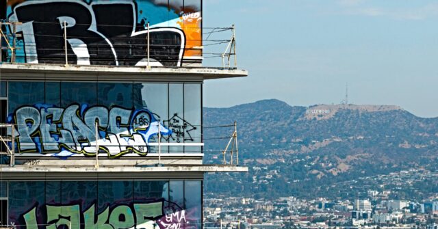 Video: Karen Bass's Downtown L.A. Eyesore 'Graffiti Towers' Finally Being Cleaned Up