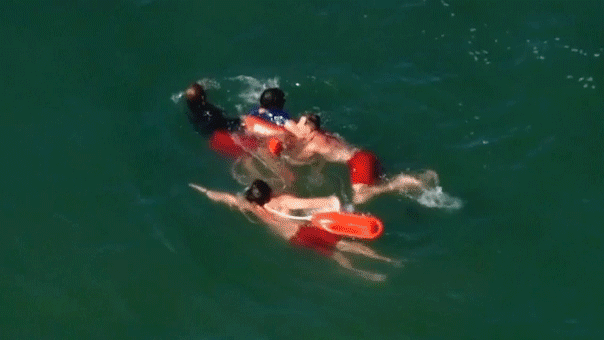 WATCH: Felony suspect's ocean getaway unravels after 90-minute standoff with lifeguards