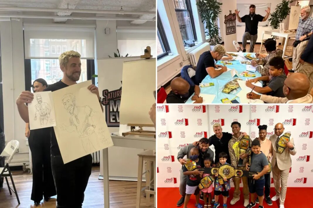 WWE's Jacob Fatu, Joe Hendry help at art class with Red Door Community