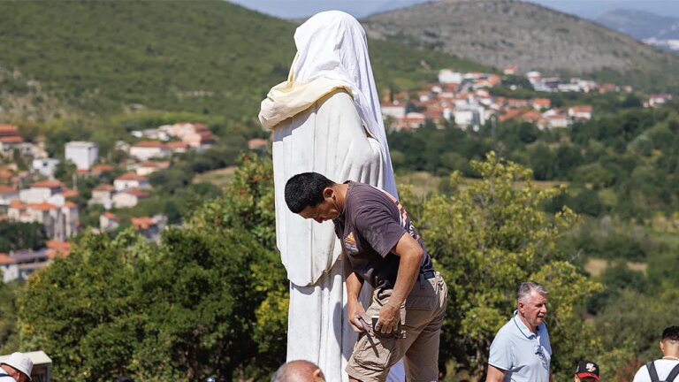 Iconic Catholic Shrine Set Ablaze, ‘Devil in a Skirt’ Graffiti Defaces Virgin Mary Statue
