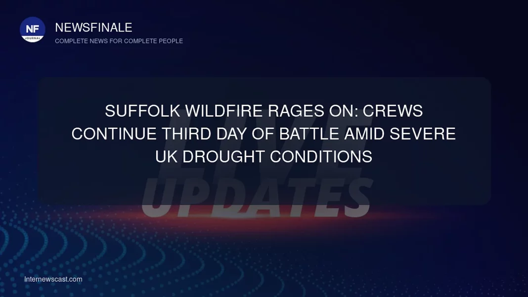 Suffolk Wildfire Rages On: Crews Continue Third Day of Battle Amid Severe UK Drought Conditions - NewsFinale
