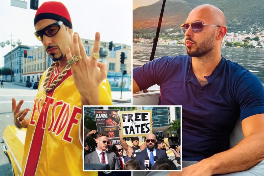 Andrew Tate compared to Sacha Baron Cohen's 'Ali G' character by lawyer while sitting shackled in court