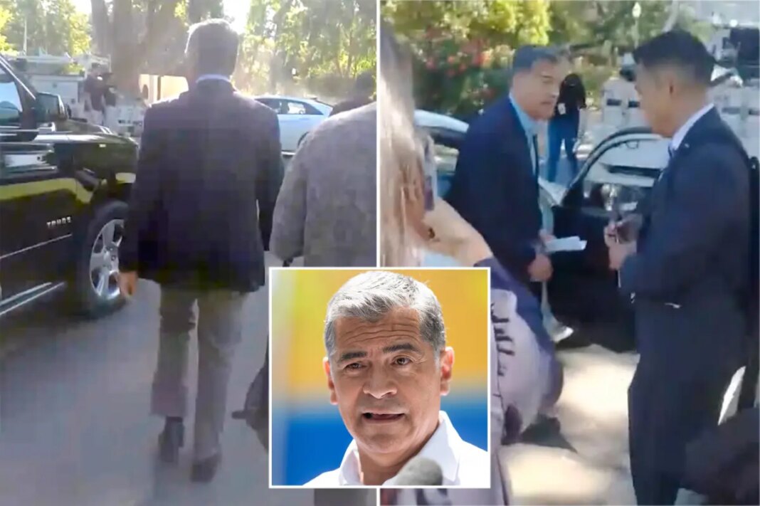 California gubernatorial candidate Xavier Becerra bolts from reporters as he dodges tough questions on his record overseeing migrant children