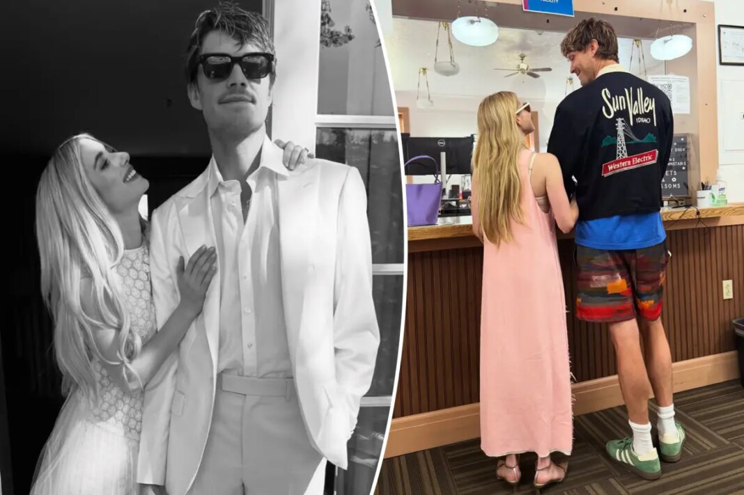Emma Roberts shares behind-the-scenes wedding snaps -- including marriage license moment