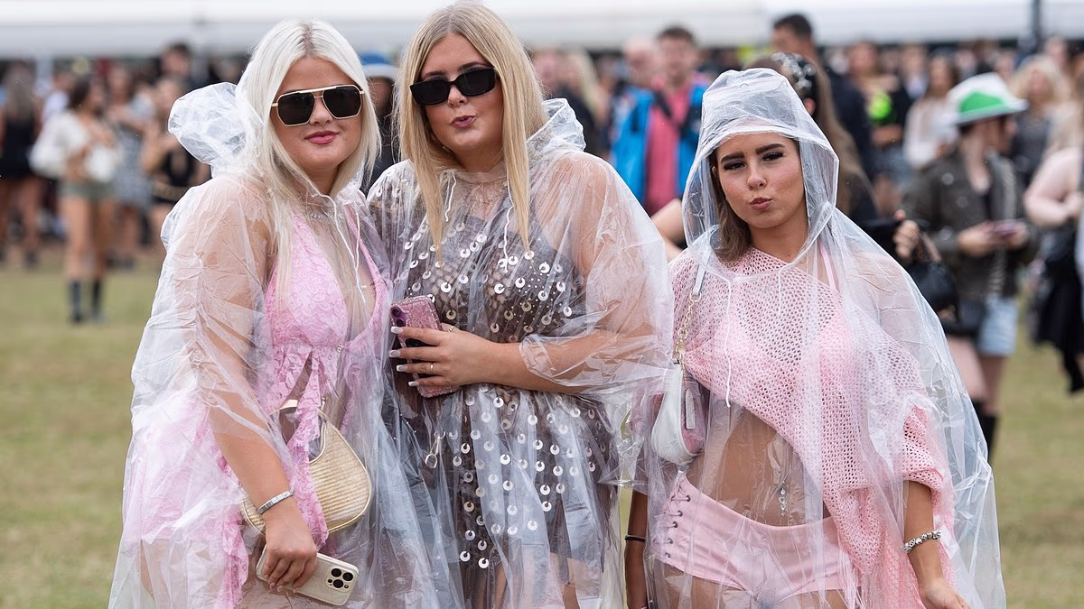 Festivalgoers brave rain as Met Office issues thunderstorm warning