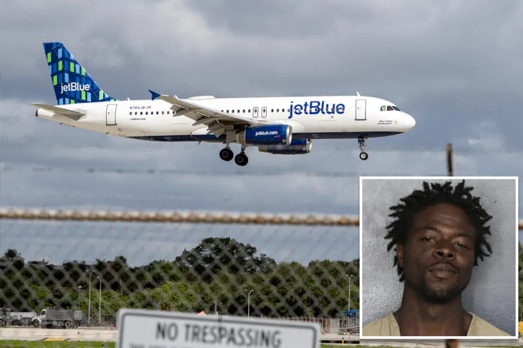 Florida man Samuel Lackey arrested after climbing fence, sneaking onto JetBlue plane and falling asleep: report