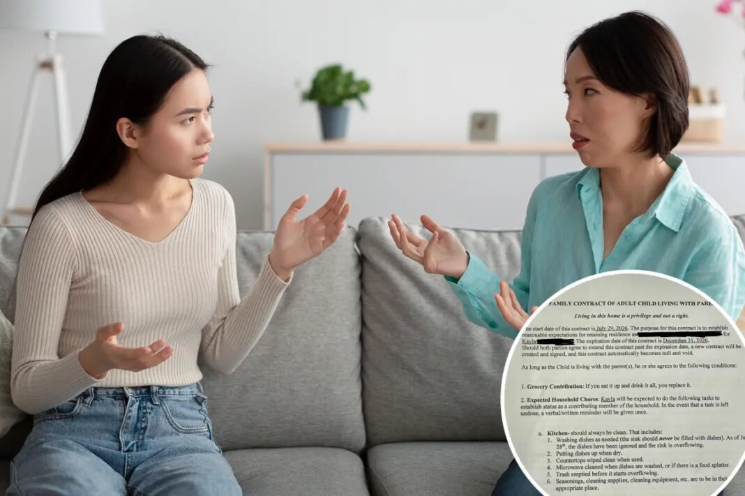 Gen Z daughter receives strict live-at-home contract from mom