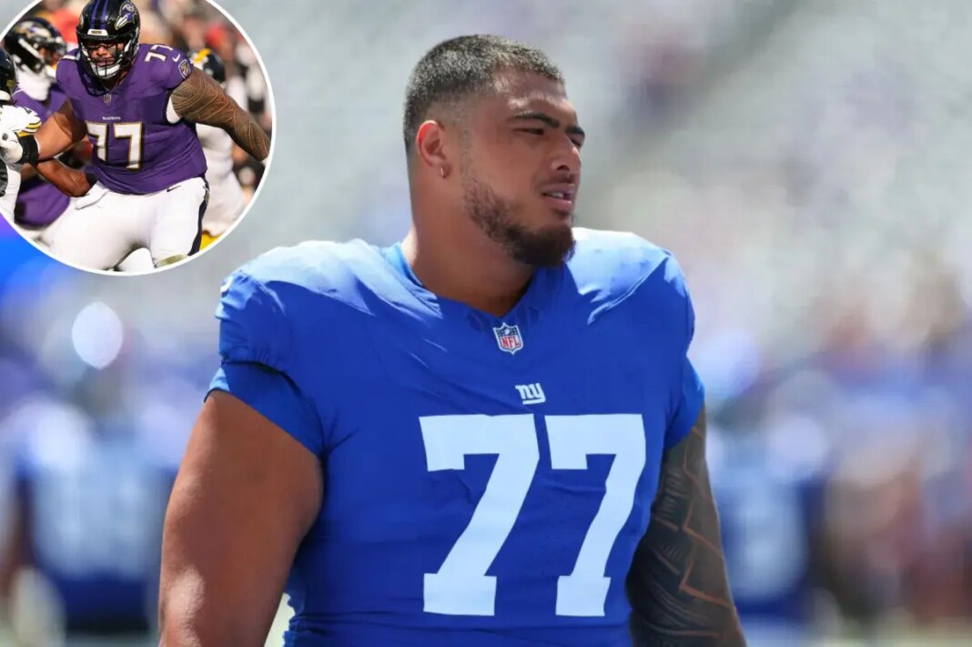 Giants trade lineman Daniel Faalele to Jaguars to end brief John Harbaugh reunion