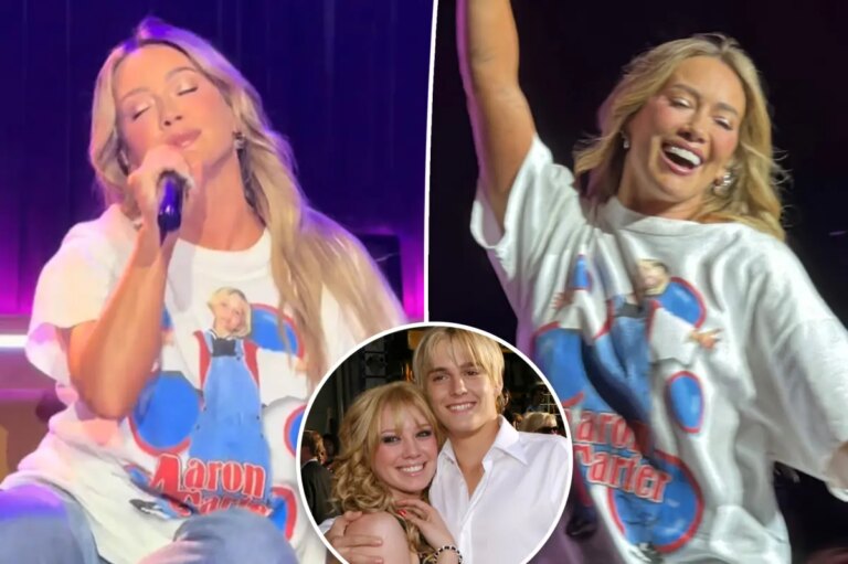 Hilary Duff Honors Late Ex Aaron Carter at Philly Concert