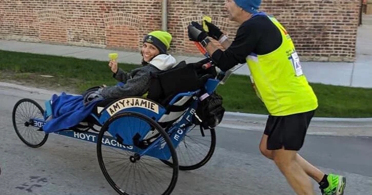 Husband and wife take on marathons with a racing wheelchair and a mission
