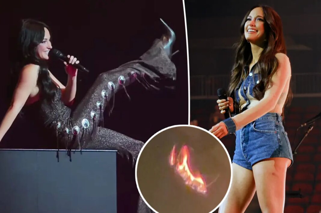 Kacey Musgraves’ stage bursts into flames at Boston concert