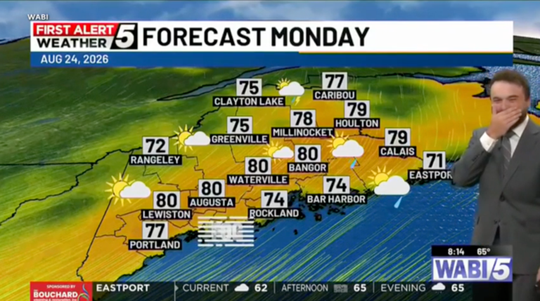 Watch Maine Meteorologist’s Hilarious On-Air Giggle Outburst
