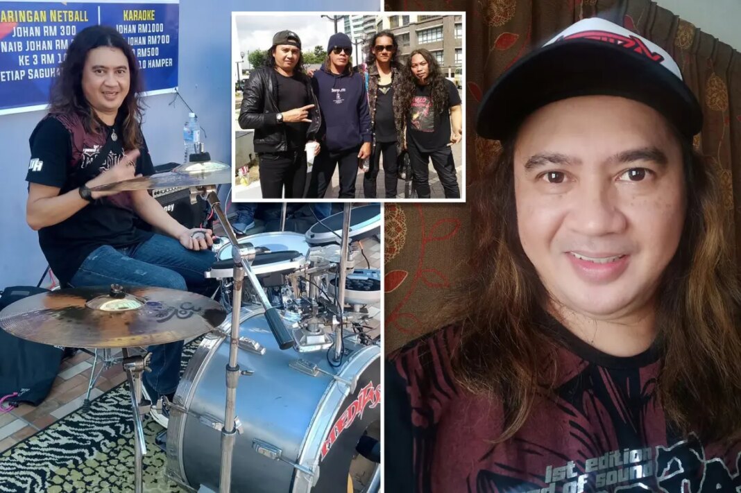 Malaysian rock drummer Raja Talib dies onstage mid-performance after collapsing over his drum kit