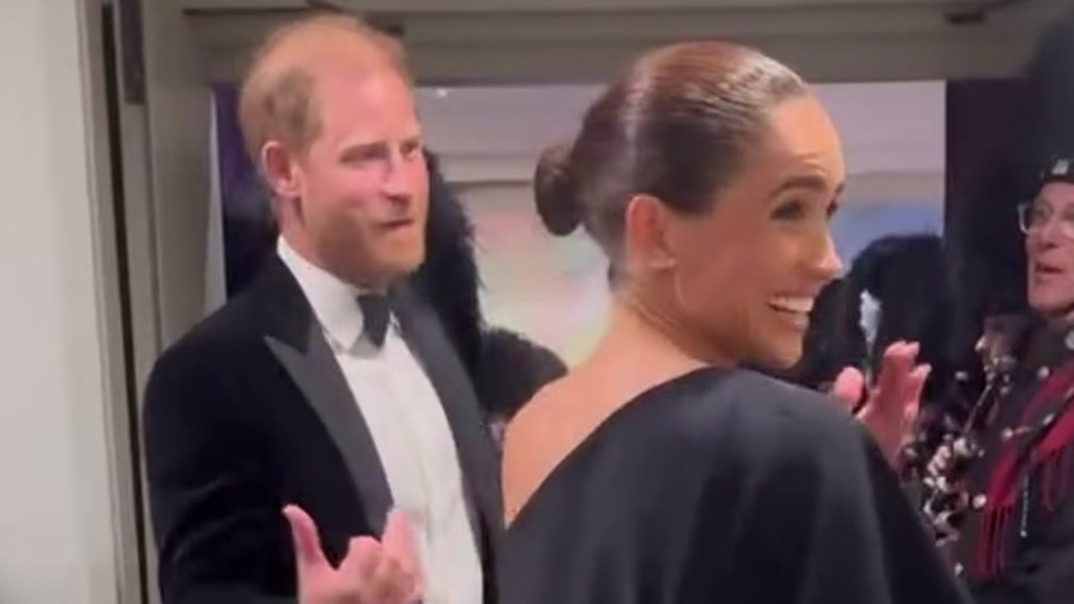 Meghan Markle beams 'my husband loves bagpipes'