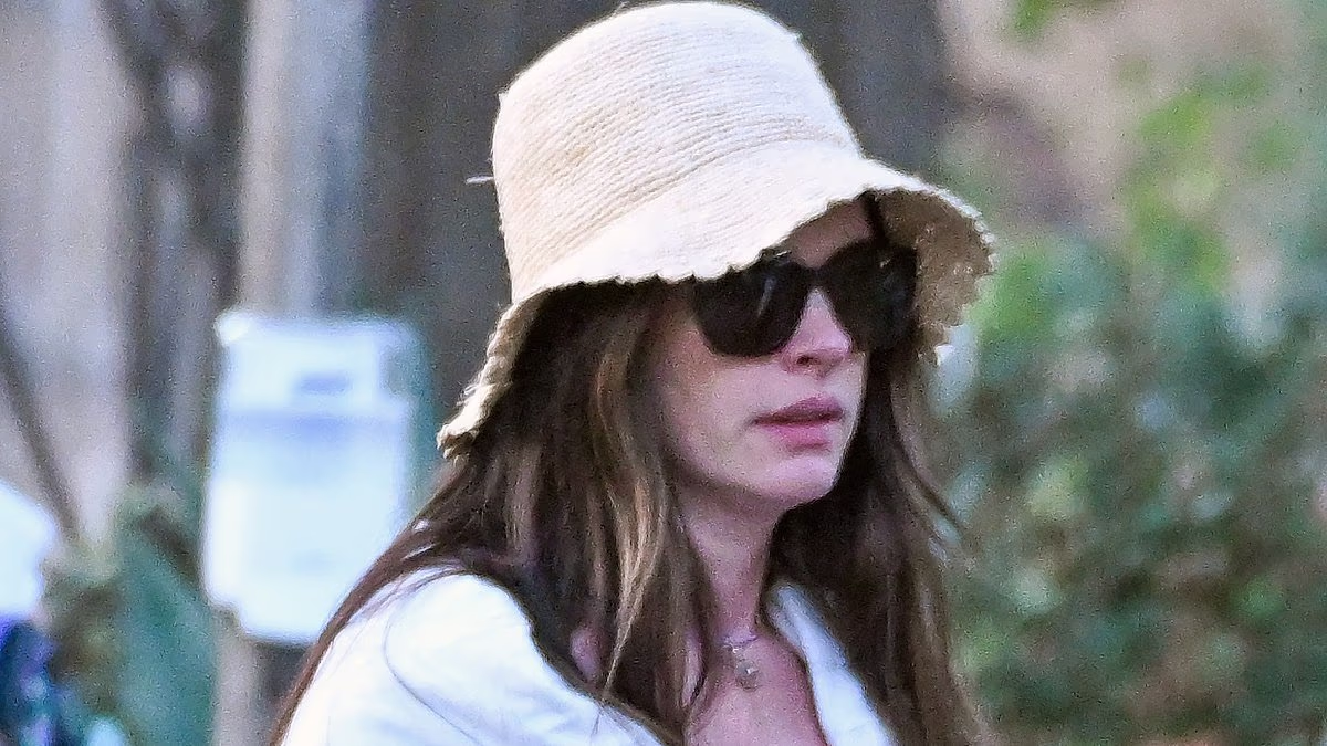 Pregnant Anne Hathaway, 43, bumps along during family trip to Disney