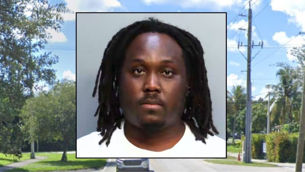 Inset: Ricindy Seaphin (Turner Guilford Knight Correctional Center). Background: The area in Florida where Seaphin allegedly left his 6-year-old stepson (Google Maps).