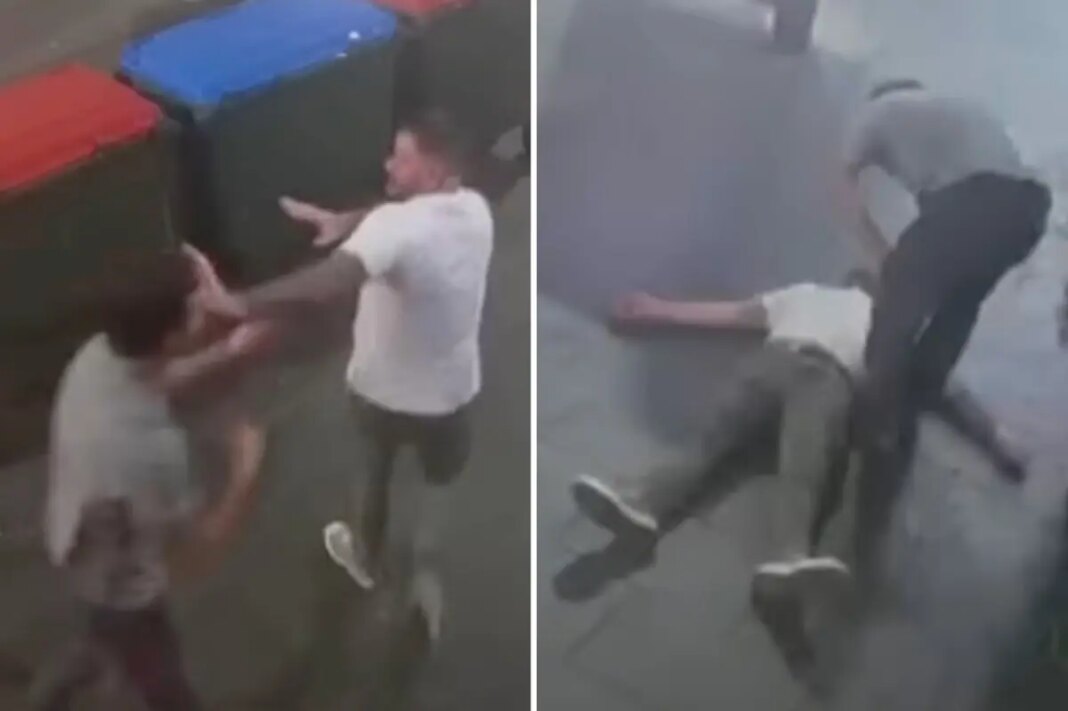 Violent street assault captured on surveillance as bystanders intervene