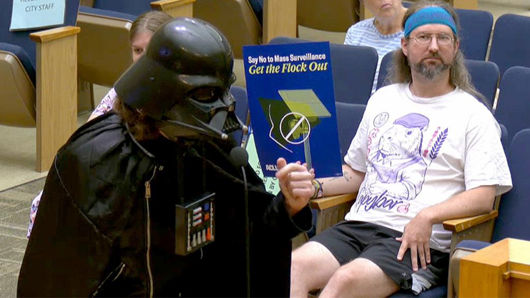 ‘Darth Vader’ uses dark side to mock controversial surveillance cameras: 'The Emperor is a fan of Flock'