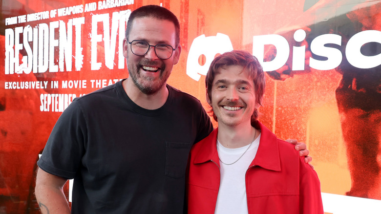 Zach Cregger and Austin Abrams posing at at Fan Event At Comic-Con (2026)