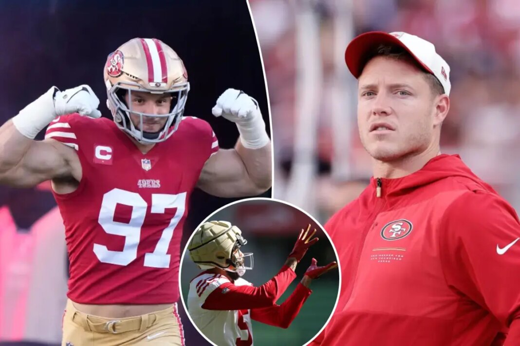 49ers injury update: Mike Evans practices as Nick Bosa, Christian McCaffrey sit out