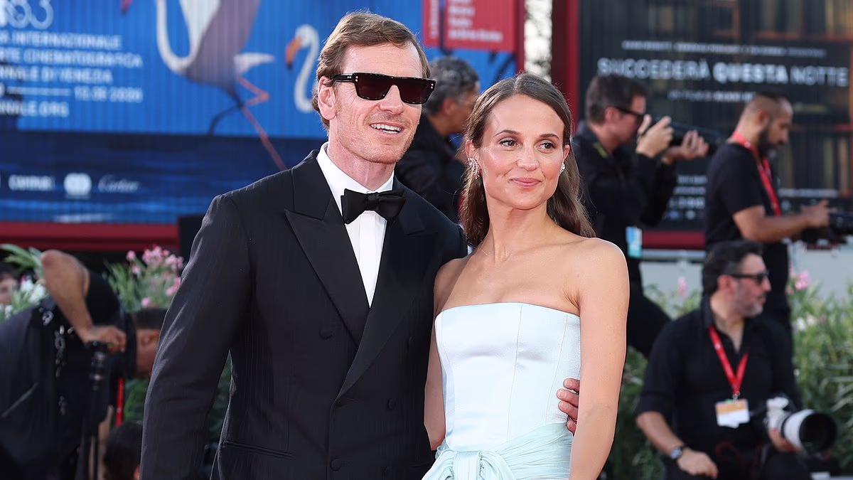 Alicia Vikander and husband Michael Fassbender arrive in Venice