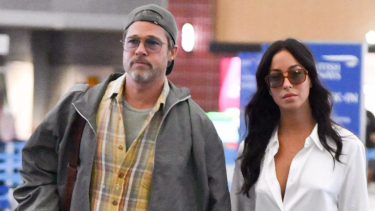 Brad Pitt with Ines de Ramon after being humiliated by his kids