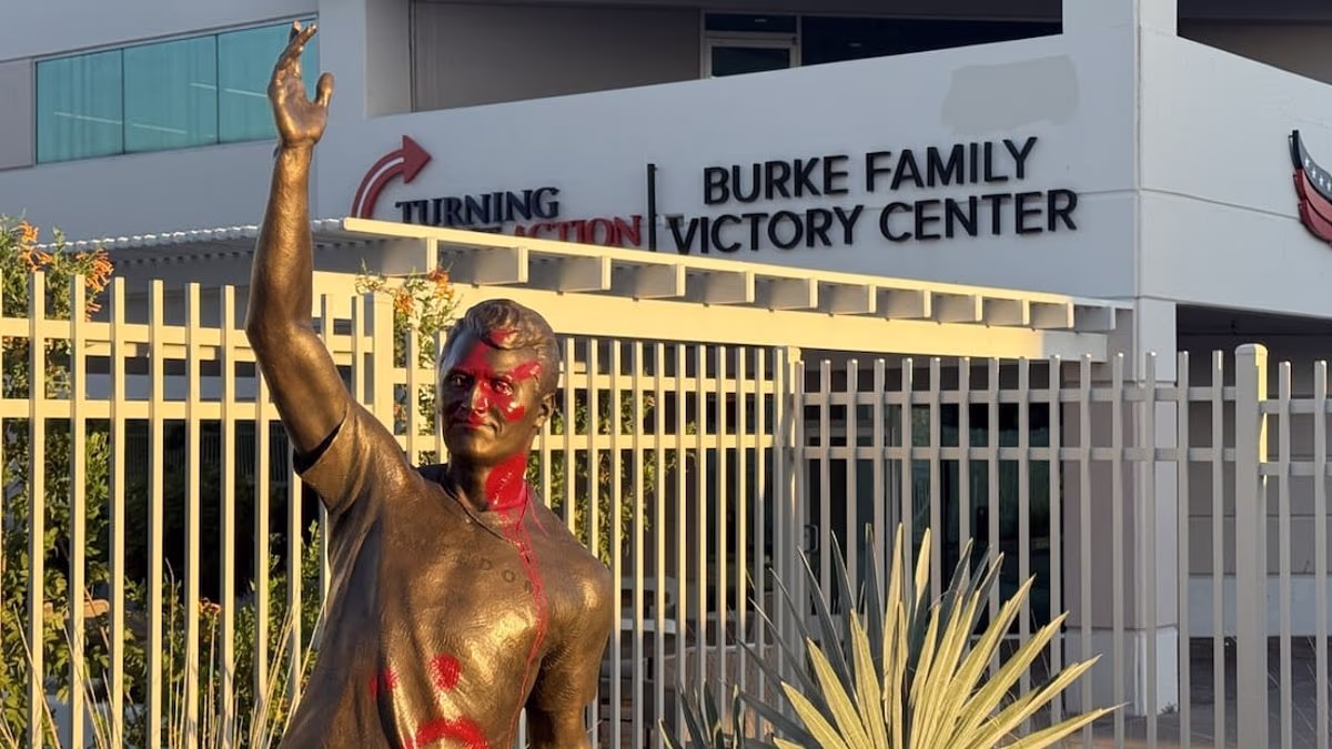 Charlie Kirk statue outside Turning Point HQ is defaced by vandals