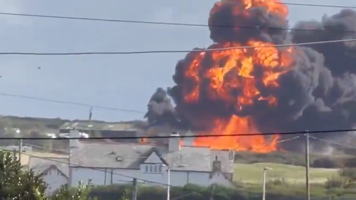 Crashed Hawk jet 'was steered into open field to avoid built up areas'