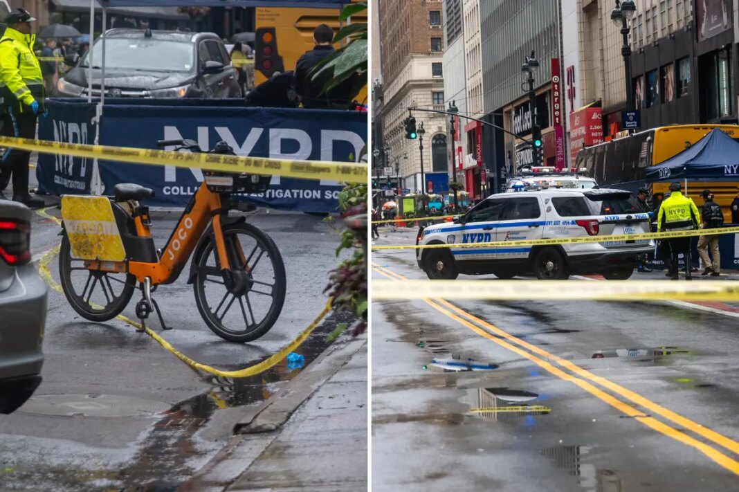 Delivery woman killed in NYC's Herald Square as dump truck plows into e-bike, drives off