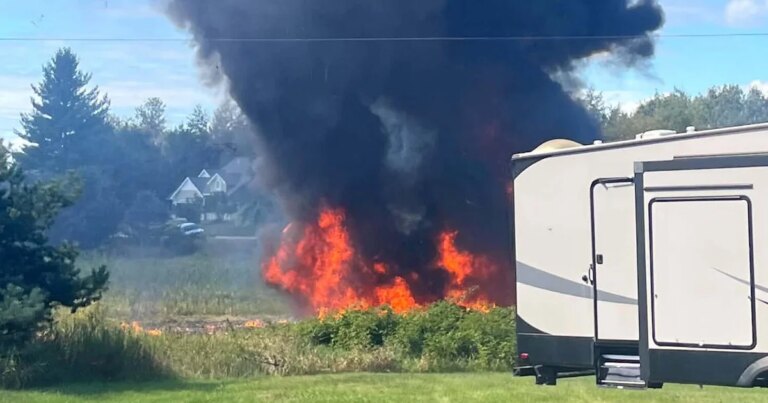 Texas-Based F-16 Fighter Jet Crashes in Michigan, Evacuation Order Issued
