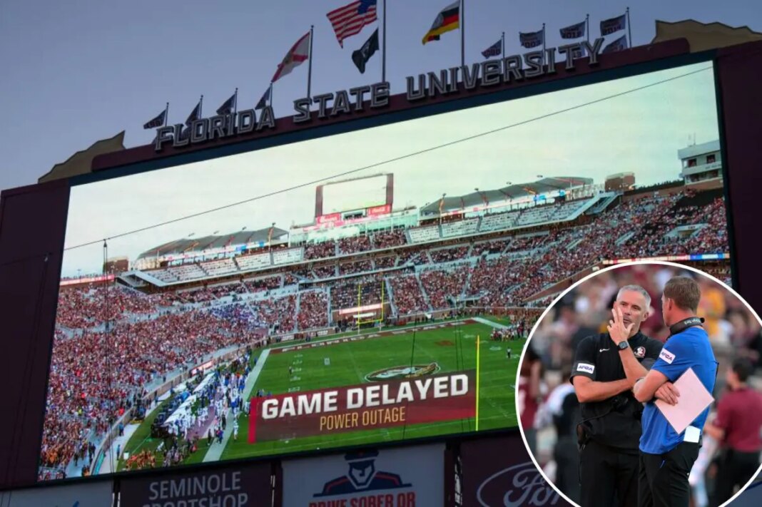 Florida State-SMU game left in chaos after power outage leads to nearly two-hour delay