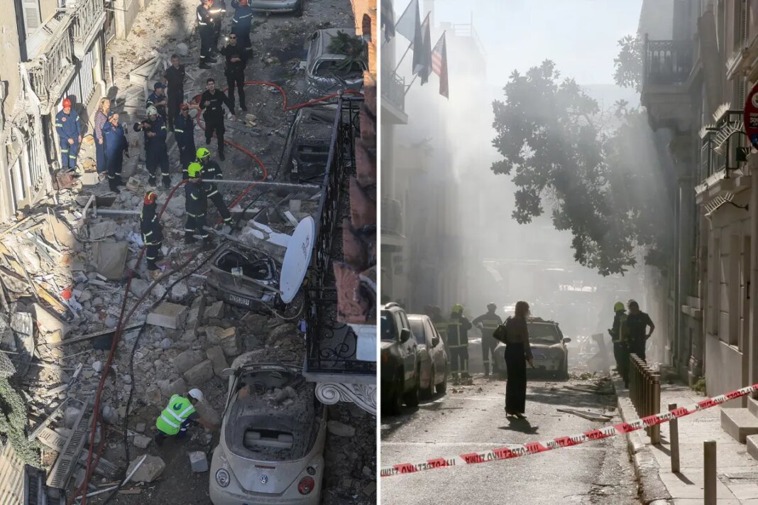 Greece explosion near Acropolis injures 2 people collapses building
