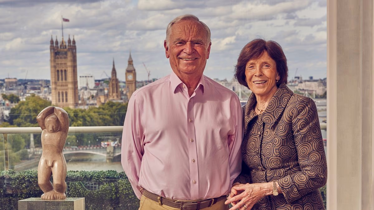 Jeffrey Archer and his wife Mary on their marriage