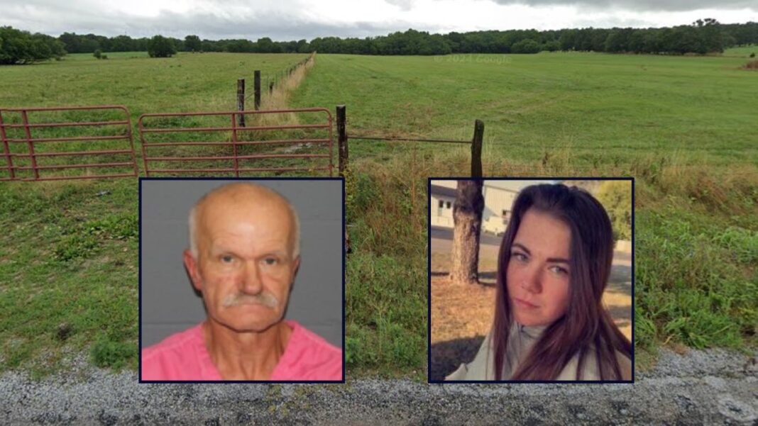 Thomas Coy and Jasmine Taylor inset against a rural road in Missouri