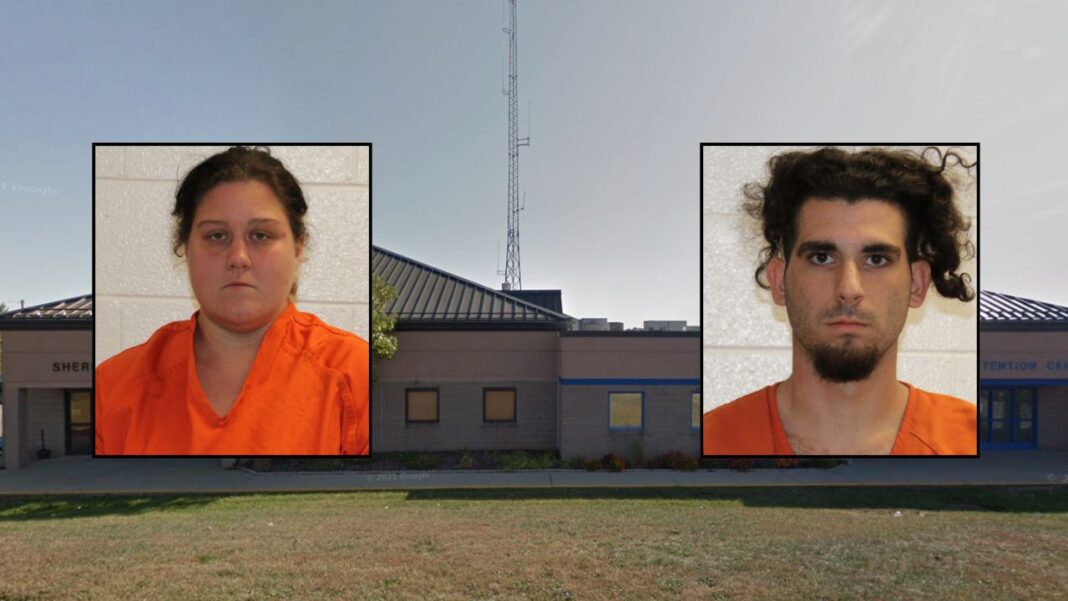 Inset, left to right: Phyllis Culp and Kyle Reynold (Grant County Detention Center). Background: The Gallatin County Sheriff's Office (Google Maps).