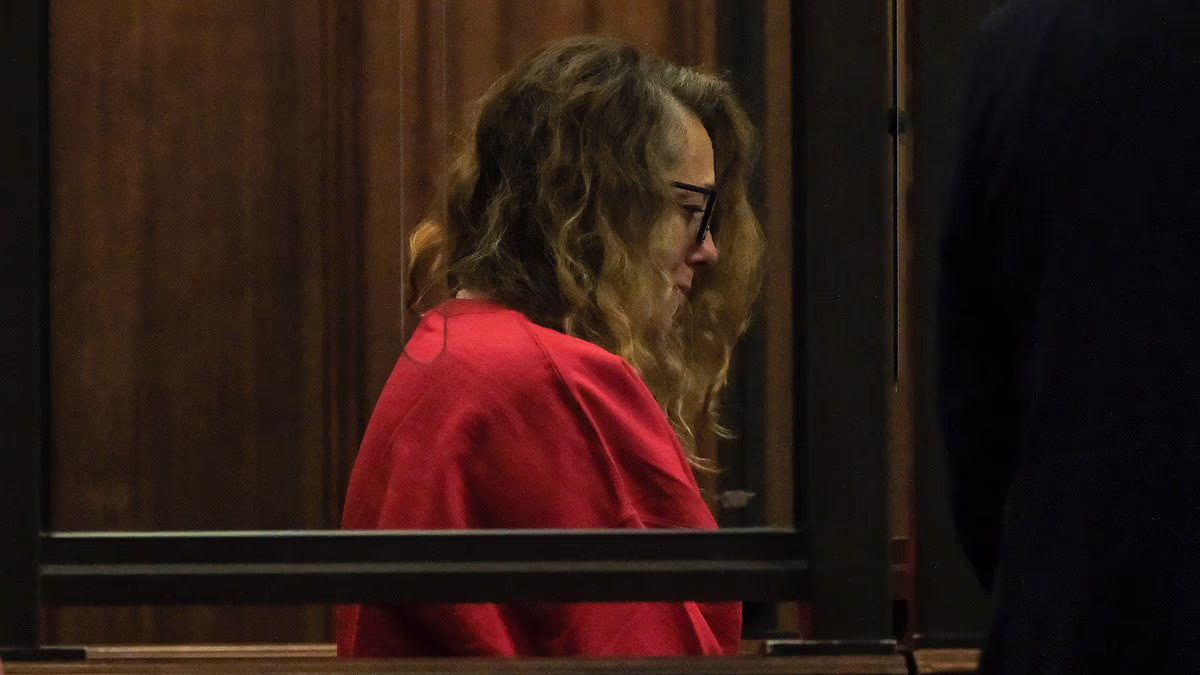 Mom accused of killing her 2 kids cries as she's denied bail