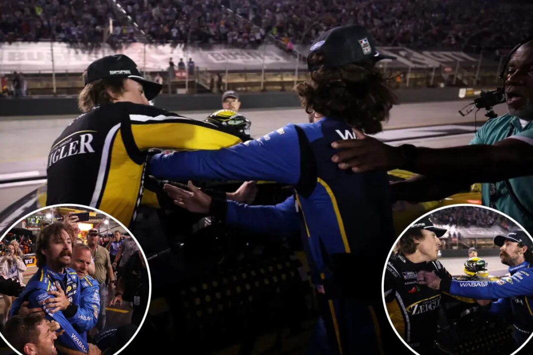 NASCAR stars Carson Hocevar, Ryan Blaney brawl on pit road after Bristol night race