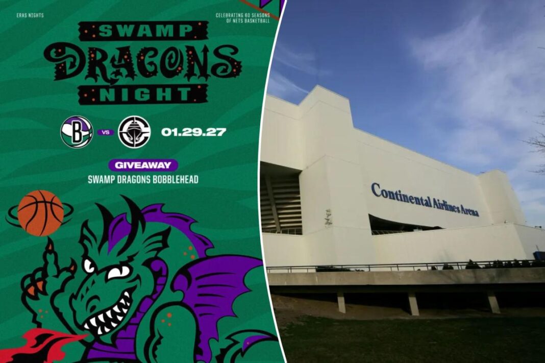 Nets celebrating Swamp Dragons night in homage to rebrand that fell apart